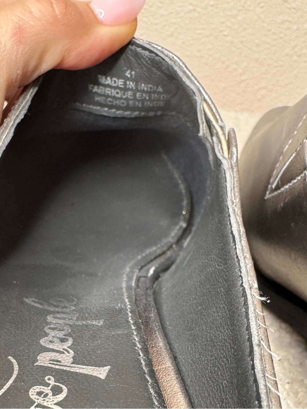 Free People Mules Wedge Tallulah Leather Sip On Wedge Silver size 11 - Picture 8 of 9